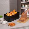 Bamboo Lid Metal Bread Box