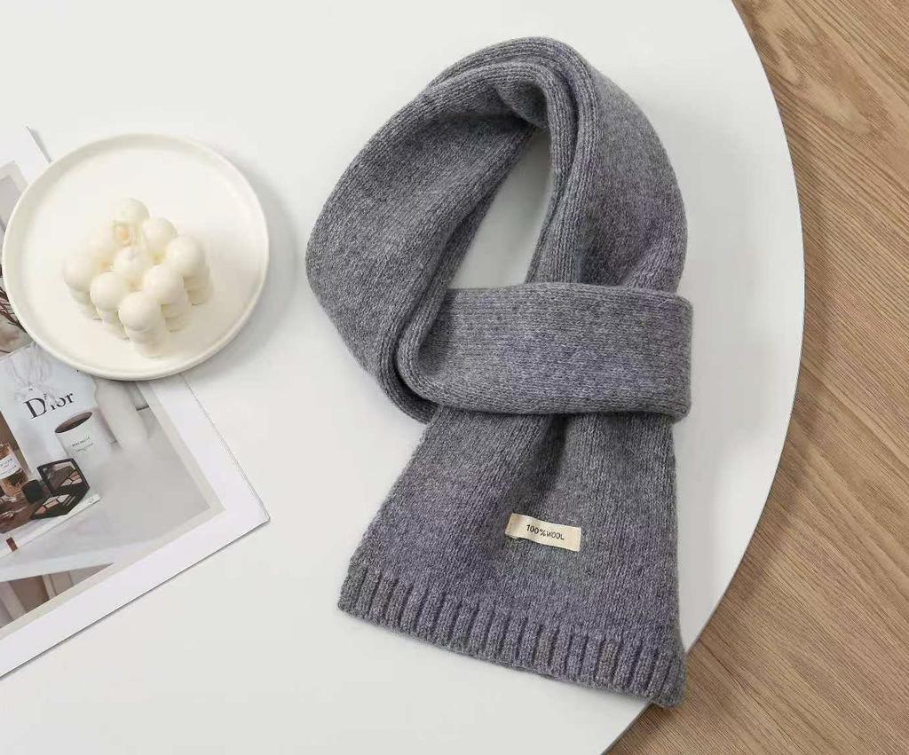 100% Australian Pure Wool Knitted Scarf For Women Men Autumn Winter Cashmere Couple Style Versatile Warm Neck Warmer Scarf