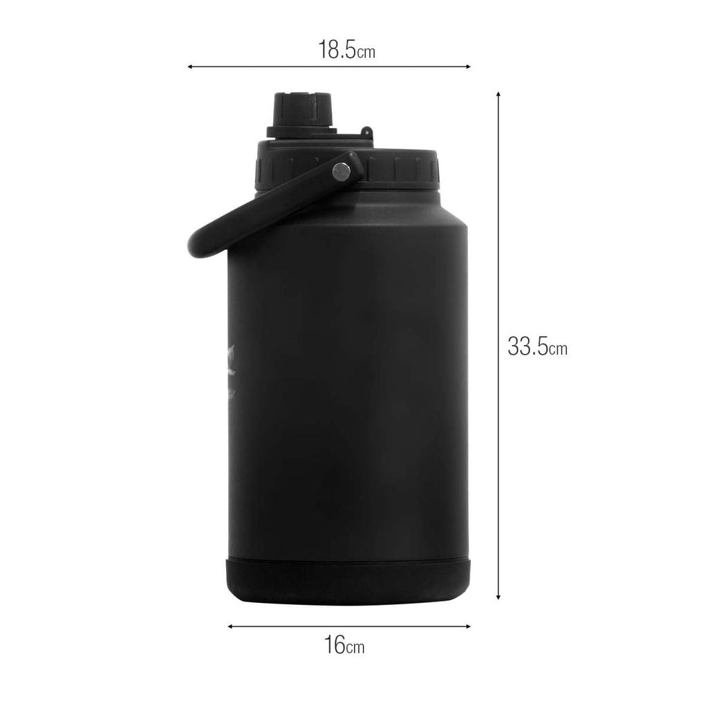 FIELDOOR Ice Container Cooler Ice Large Capacity Black Easy To Wash Ultra Wide Mouth Type Ice Melt for a Long Time Stainless Steel Vacuum Double