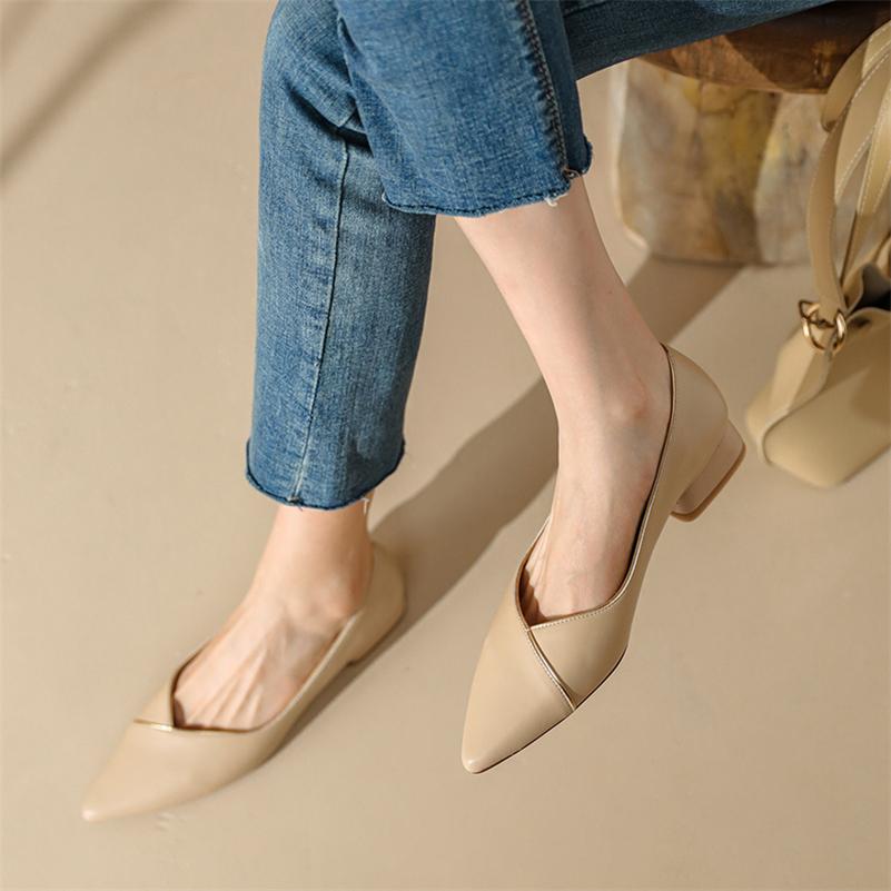 

Meotina Shoes, женские туфли из натуральной кожи, туфли на среднем каблуке, перчатки, туфли-лодочки с острым носком, обувь на толстом каблуке, весна, черный, телесный цвет, размеры 33–40