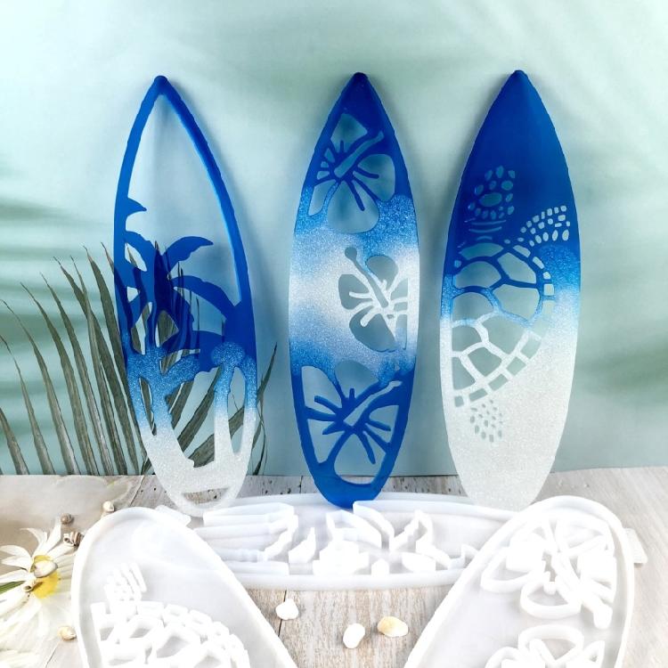 3pcs Surfboard Shaped Mold Handmade Jewelry Mould Wall Decorations Epoxy Moulds