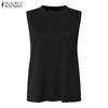 ZANZEA Women Casual O-neck Summer Sleeveless Knitwear Tank Tops