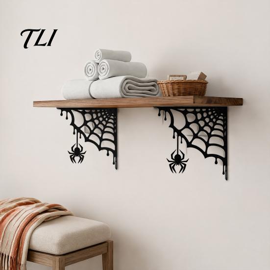 Weather Resistant Metal Craft 2Pcs Spider Web Corner Wall Art, Signs Outdoor Decor, Gothic Artistic Decor Minimalist Aesthetic Sculpture