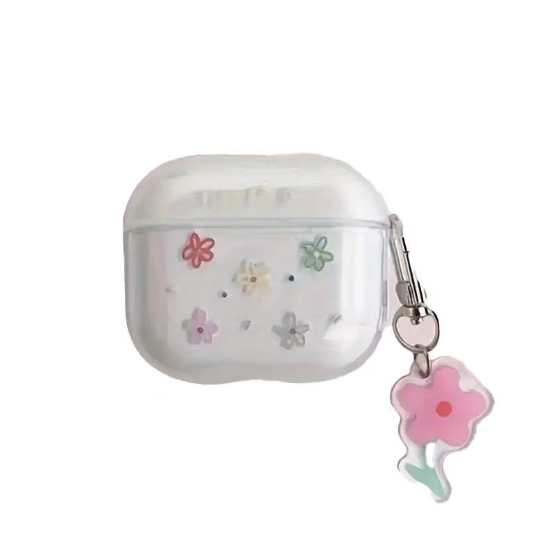Fresh Small Flower AirPods 1 /1 Protective Cover Transparent Soft Case Apple Bluetooth Headset Anti-drop Protective Case Cover