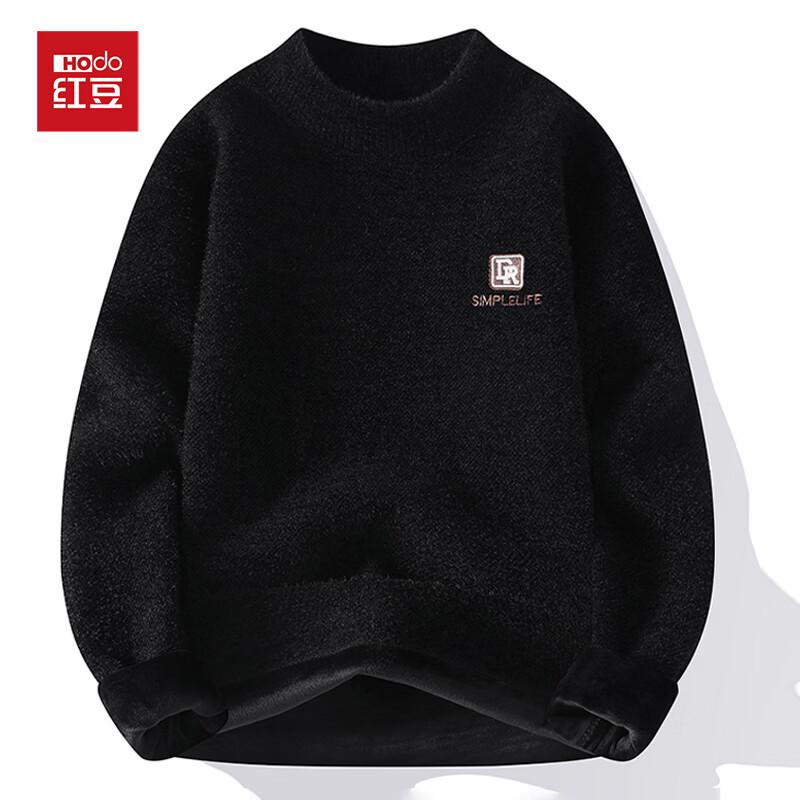 Hongdou Men's Fleece-Lined Thermal Pullover Sweater