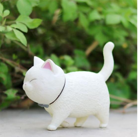 MAYJAI Mini Cat Figurines with Rotating Nordic 9 Kitten Bedroom Toy Holiday Dark Colors Cute Cat Figurines with Movable Decorative Garden Popular Cat