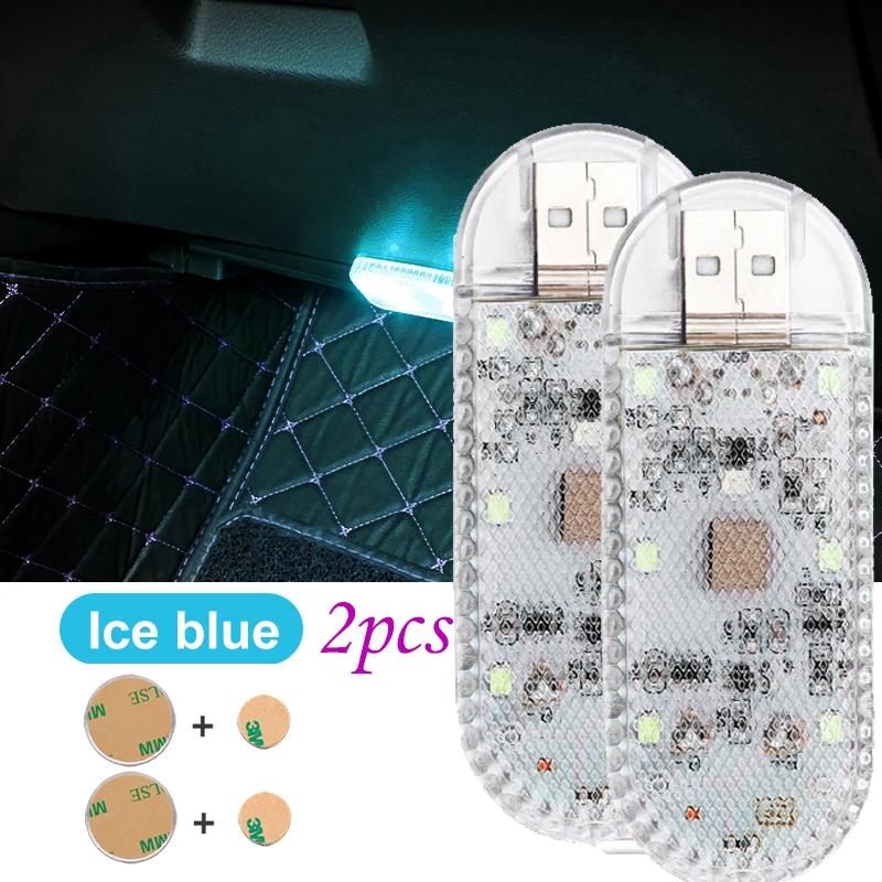 1/2X LED Touch Light Mini Wireless Car Interior Lighting Auto Roof Ceiling Reading Lamp for Door Foot Trunk Storage Box Charger
