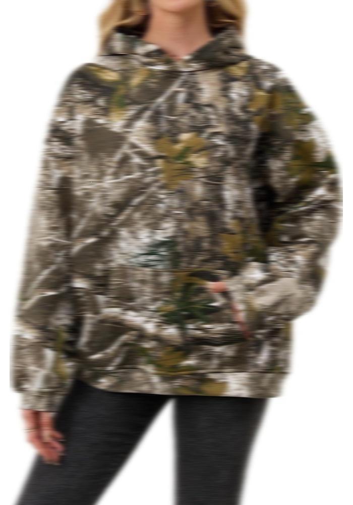 Autumn Unisex 3D Maple Leaf Print Hoodie with Patch Pockets