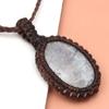 Moonstone Necklace Macrame Handmade Natural Bohemian Crystal Rainbow Healing