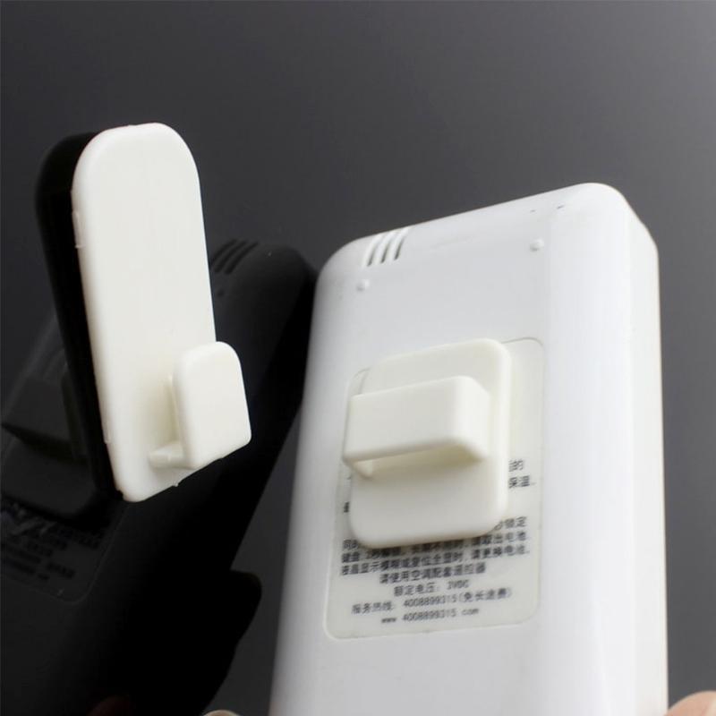 Wall Mount Remote Control Hanger 4 Pcs Adhesive Plastic Hook Set Holder