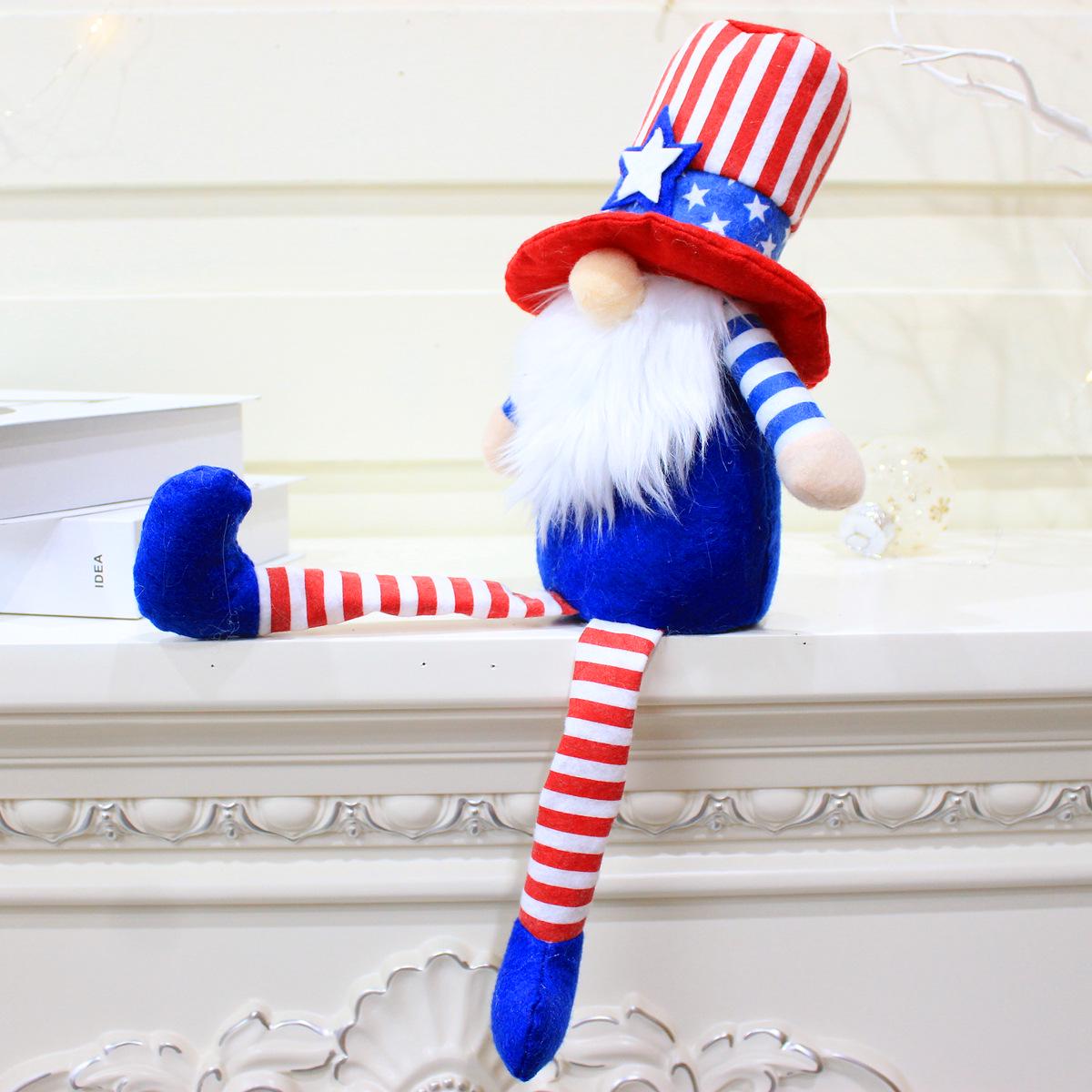 US Independence Day Gnome Decoration: Faceless Doll for Home & Window Display