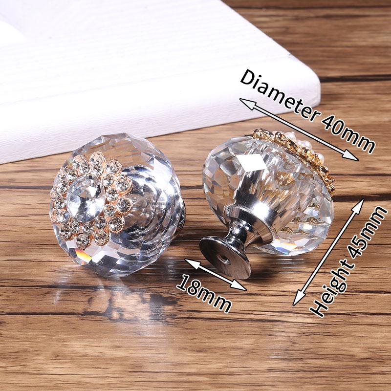 KAK Crystal Cabinet Knobs and Handles Luxury Cabinet Pulls Dresser Drawer Knobs Kitchen Handles Furniture Handle Hardware