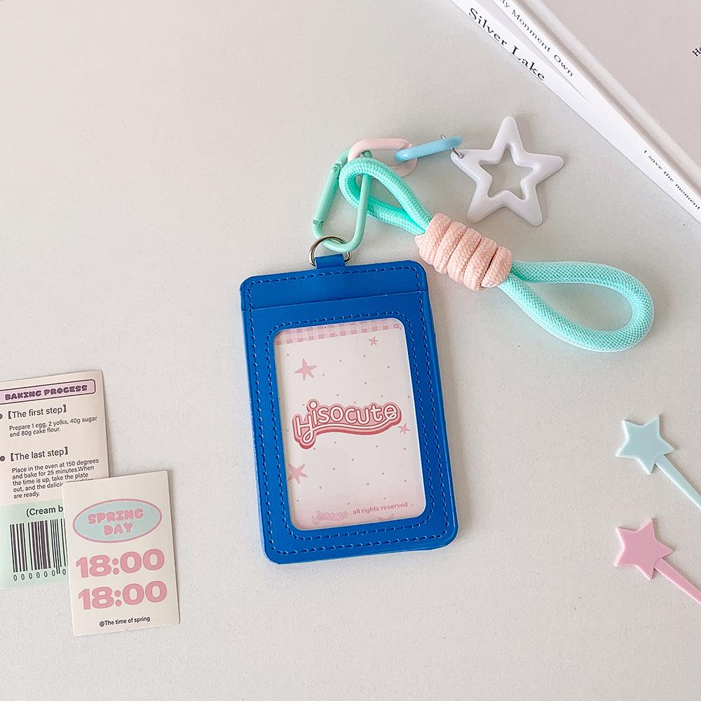 Dopamine Star Card Holder: PU Leather ID and Campus Meal Card Protector