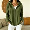Damen Kapuzen-Strickjacke mit Reißverschluss Lockerer Schnitt Langarm Strickpullover Jacke für Herbst Winter