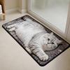 Quick Dry Bath Mat Cute Cat Shape Bathroom Rug, 3D Simulation Modeling, Soft Imitation Cashmere Rug Absorbent Floor Mat, Non-slip Decorative for
