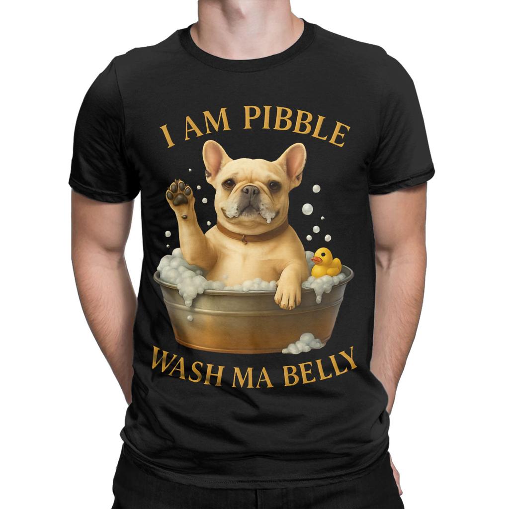 Lustiges Pibble Meme Wasch meinen Bauch T-Shirt für Männer Frauen Grafikdruck T-Shirts Baumwollkleidung