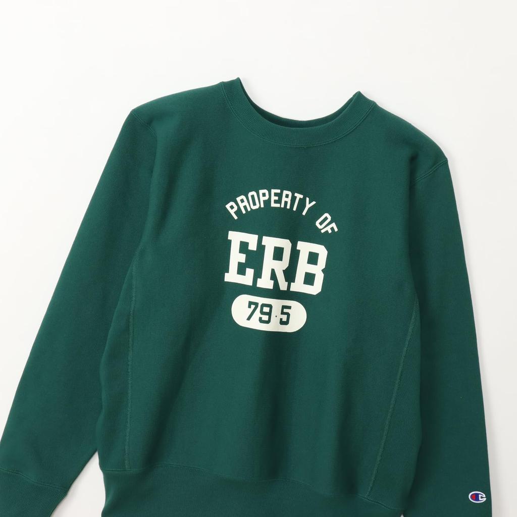 Sweatshirt Langarm Rundhals Gebürstetes Futter Grafikdruck REVERSE Rundhals Sweatshirt Dunkelgrün [Champion] 11,5 oz WEAVE(R) C3-A022 Herren