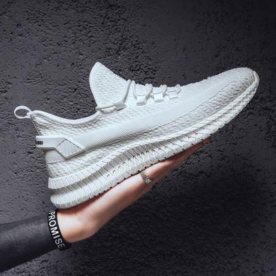 Fashion Men's Mesh Casual Shoes Breathable High Quality White Sneakers Trendy Lace-Up Lightweight Black Big Size Walking Man Shoes