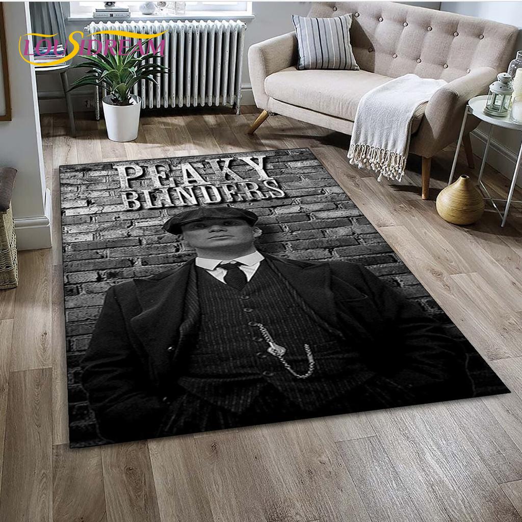 P-Peaky Blinders Tommy Shelby Area Rug,Carpet Rug for Home Living Room Children's Bedroom Sofa Doormat Decor,Non-slip Floor Mat