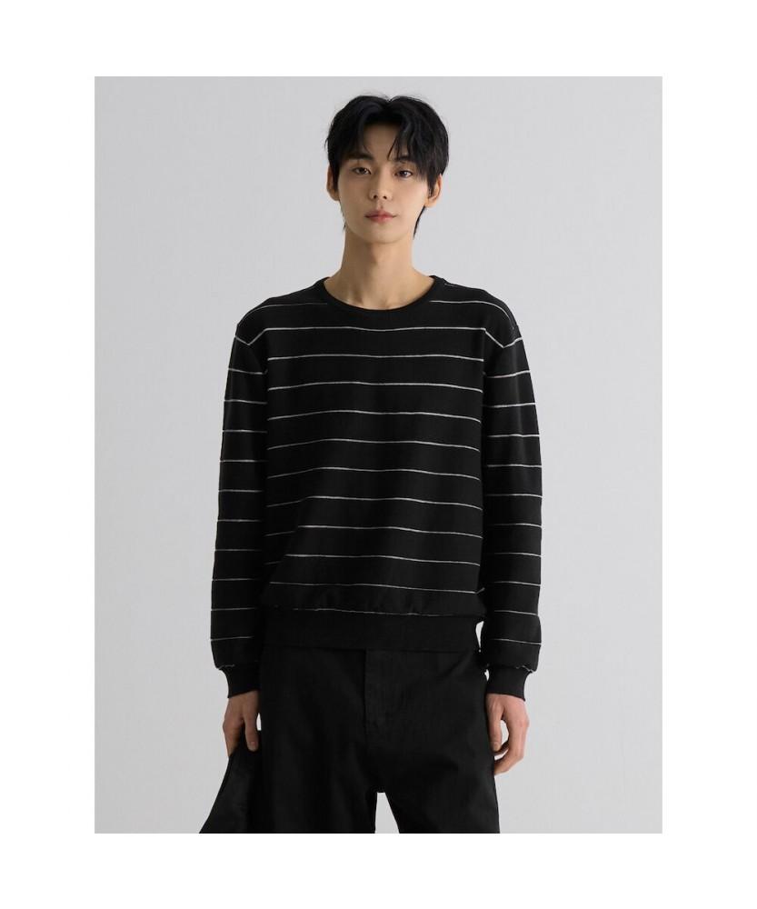8SECONDS Striped Knit Pullover Black