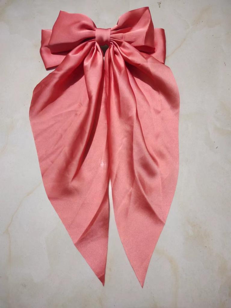 Women New Bow Hair Clip Women Large Bowknot Satin Hairpin Barrettes Girls Solid Color Ponytail Clip Hair Accessories