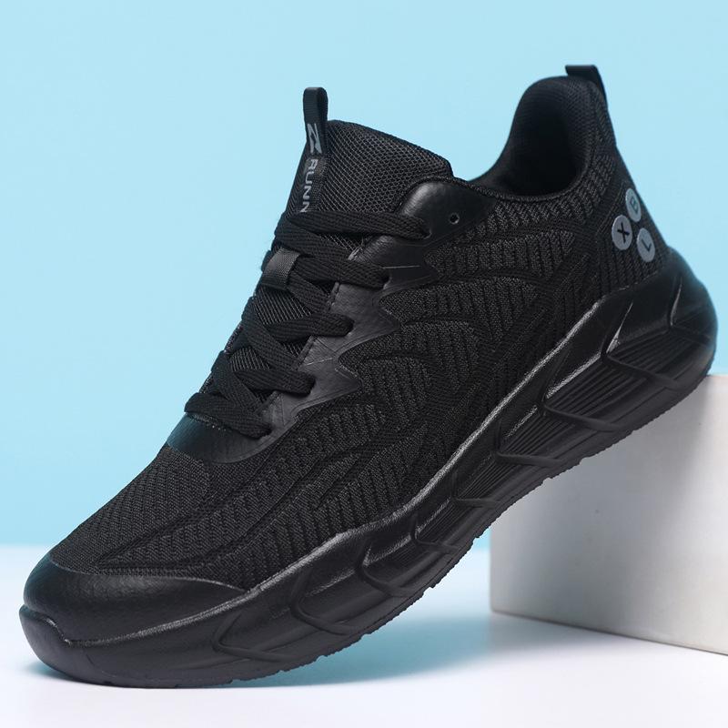 

Мужские легкие сетчатые дышащие кроссовки на толстой подошве, с высокой эластичностью и амортизацией, удобные для занятий спортом на открытом воздухе 41 чёрный