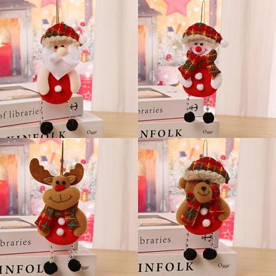 Christmas Ornaments: Snowman, Reindeer & Santa Plush Pendants
