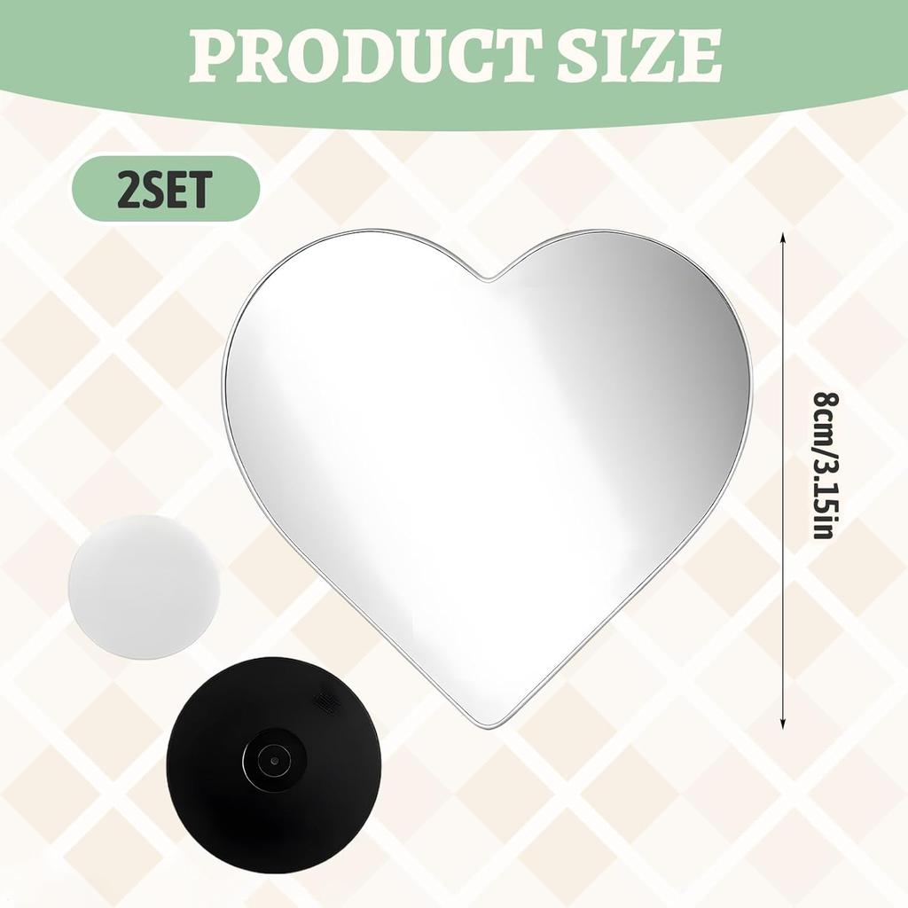 2 Pcs Blind Spot Mirror, Heart Shaped Car Side Mirrors with Adjustable Angle for Enhanced Safety, Universal Fit Convex Wide Angle Rear View Mirror