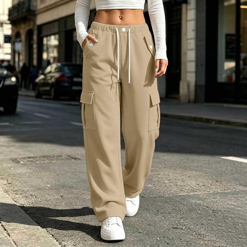 Women's Wide Leg Pants Loose Fit Color Casual Trousers