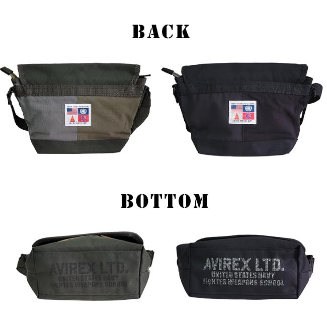 Avirex TOPGUN3 Mini-Umhängetasche, Limitierte Auflage, Herren-Umhängetasche, Crossbody-Tasche, Schwarz