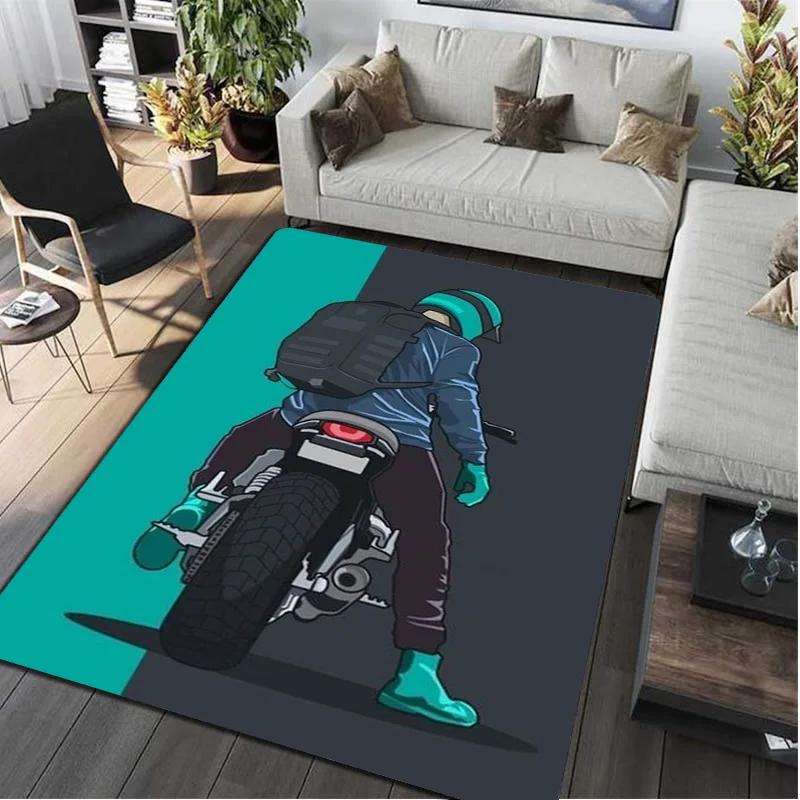 Motorcycle Motorbike Rider Carpet Area Rug Mat Floor Doormat Sofa Entracne Rugs for Living Room Bedroom Playroom Dropshipping