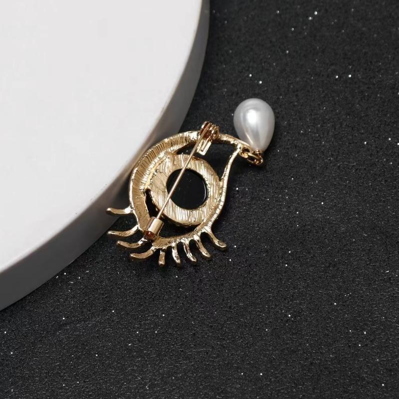 Brooches For Women Rhinestone Enamel Eyes Office Causal Brooch Pins Gifts Waterdrop Crystal Eyes