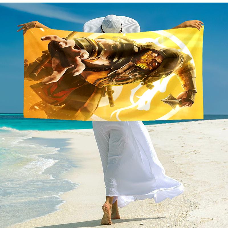 1pc Mortal Kombat4 Beach Towel, Comfortable and Thick, and Swimming/Bath/Picnic/Camping Towel, Suitable for Seaside Beaches