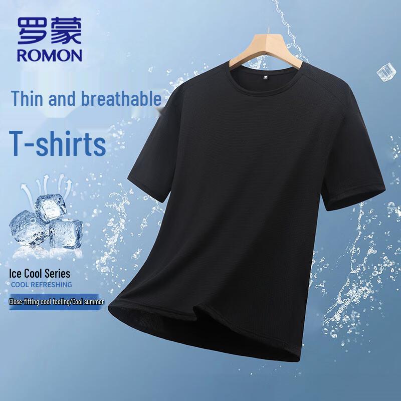 ROMON Men s Ice Silk Quick-Dry Short Sleeve T-Shirt 5XL