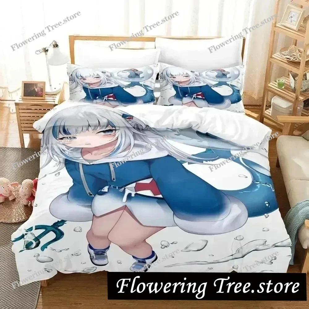 G-Gawr Gura Reflect Fanart holoMyth Bedding Set Duvet Cover Bed Set Quilt Pillowcase Comforter king Queen Size Boys Adult 025