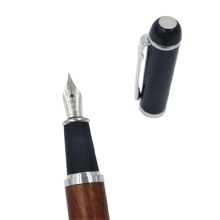 Wooden Fountain Pen Refillable Inks Cartridge 0.5mm Tip For Students Professionals Calligraphy Practice