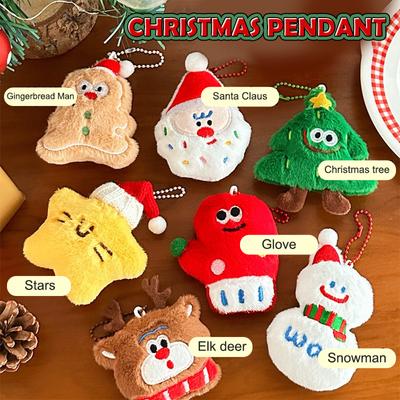 Kawaii Weihnachten Plüsch Schlüsselanhänger Cartoon Weihnachtsmann Weihnachtsbaum Stofftier Schlüsselanhänger Taschenanhänger Weihnachtsdeko zum Aufhängen Geschenk