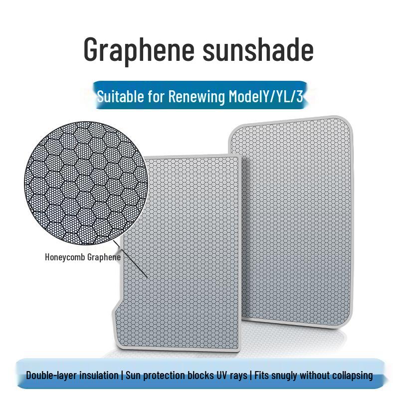 Tesla Model Y Skylight Sunshade V3: Graphene UV Protection & Double-Layer Heat Insulation Renewed Model 3 - Graphene Single Layer