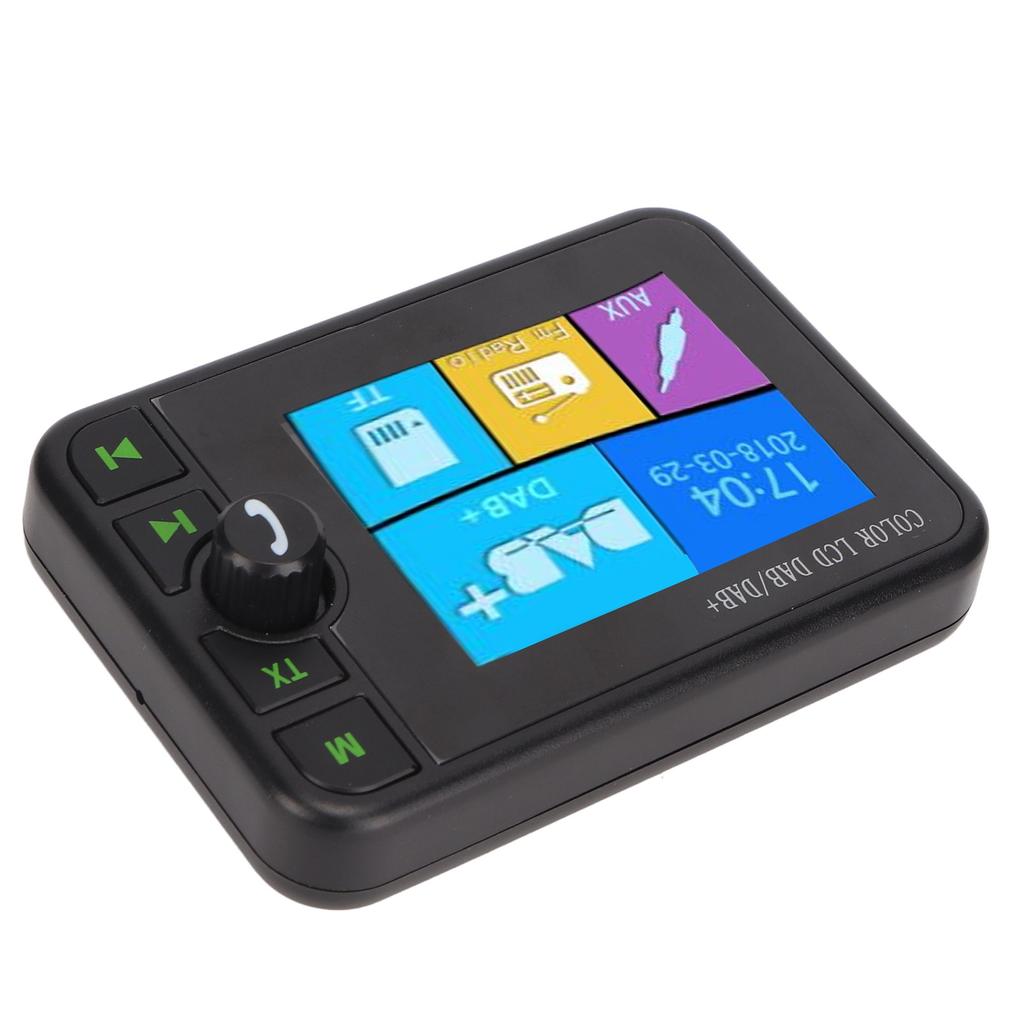 Car Bluetooth Digital Receiver DAB DAB+ FM Bluetooth Handsfree 2.4inch Colour LCD Display 3.5mm