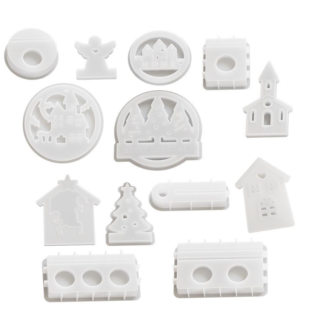 Christmas Ornaments Molds Silicone DIY Candle Holders Portable Jewelry Stand Casting Molds