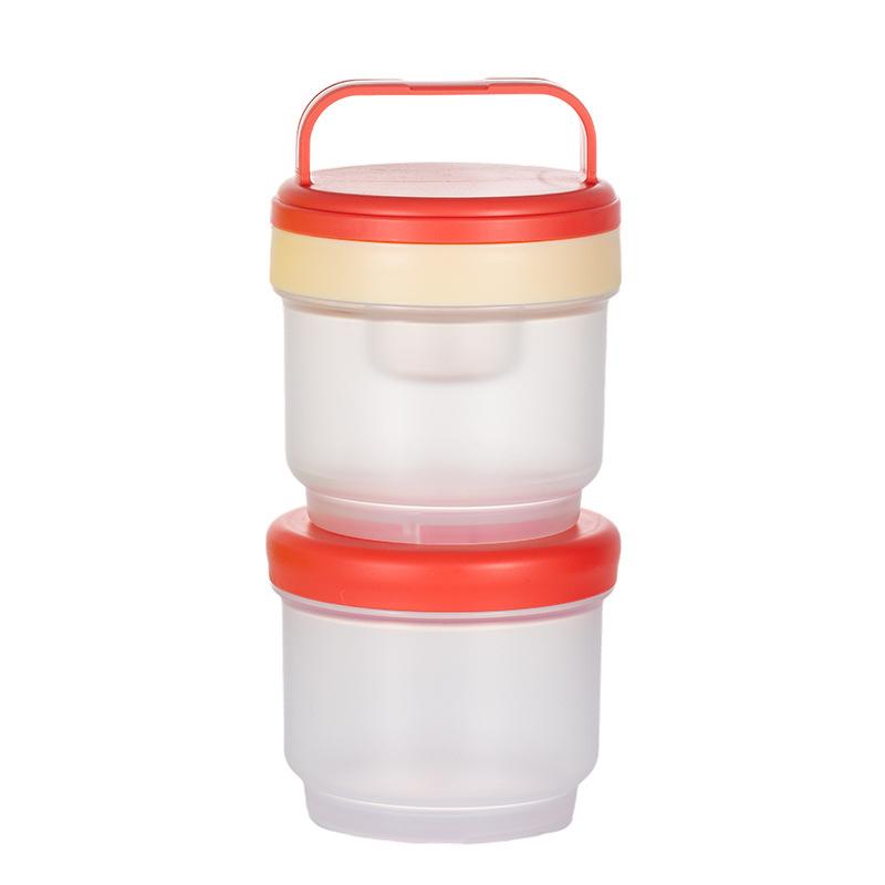 Double Layer Leak Salad Cup Oatmeal Container With Spoon & Sauce Box Portable Overnight Oats Jar