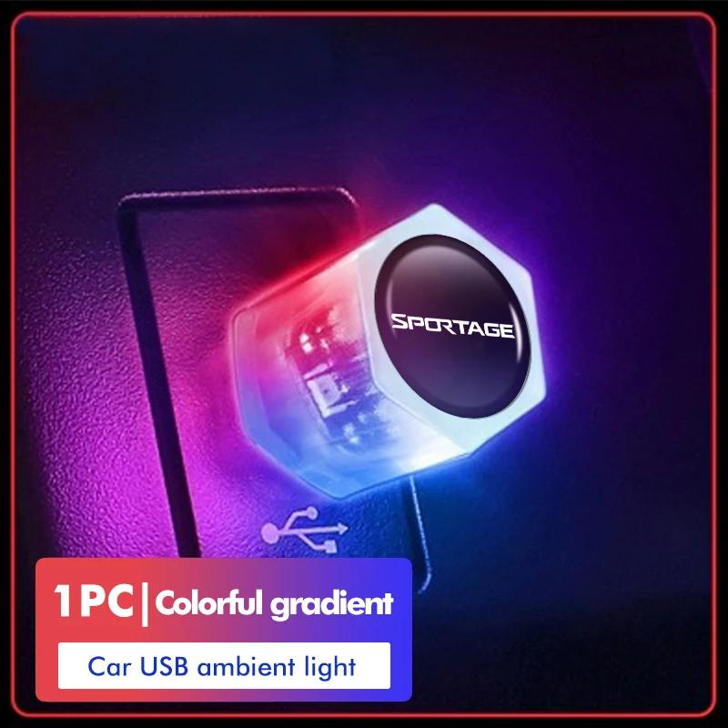 OXXN7 Car Mini USB LED Portable Light Plug Play Ambient Decorative For KIA Sportage Rio Ceed Niro Soul Stonic Proceed Sorento