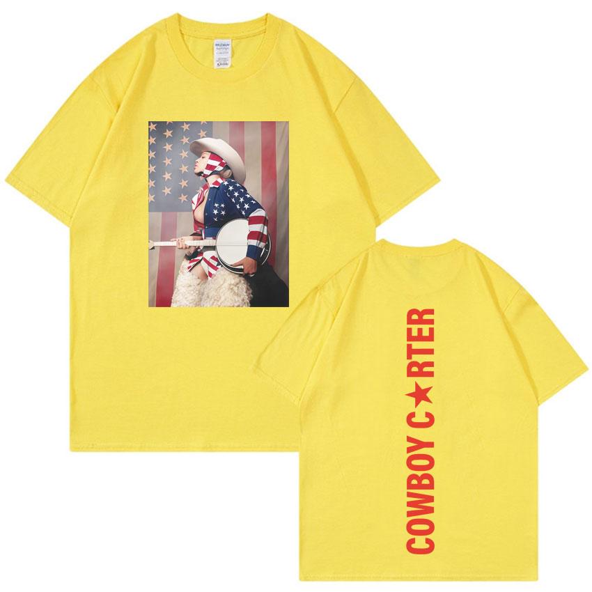 Beyonce Cowboy Carter Trendy Tour Print Tshirts Mens High Quality Oversized Aesthetic Summer Casual Tee Shirts Unisex Fans Gift