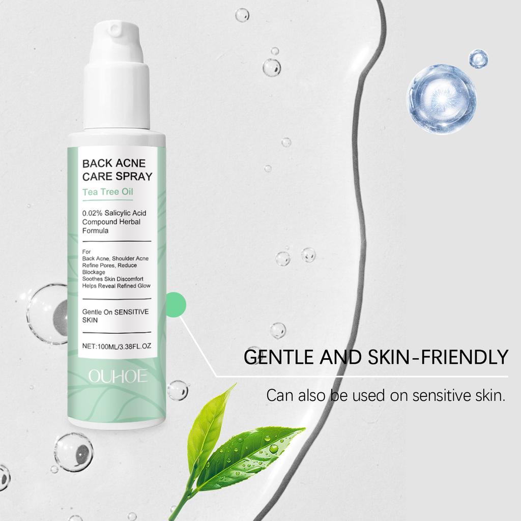 Back Acne Care Spray Cleansing Shrink Pores Reduce Clogging Oil Control Smoothing Brightening Marks Spot Pimples Reduction Spray