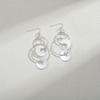 Minimalist Hollow Geometric Circle Pieced Pendant Earrings, Unique Jewelry Gift For Women