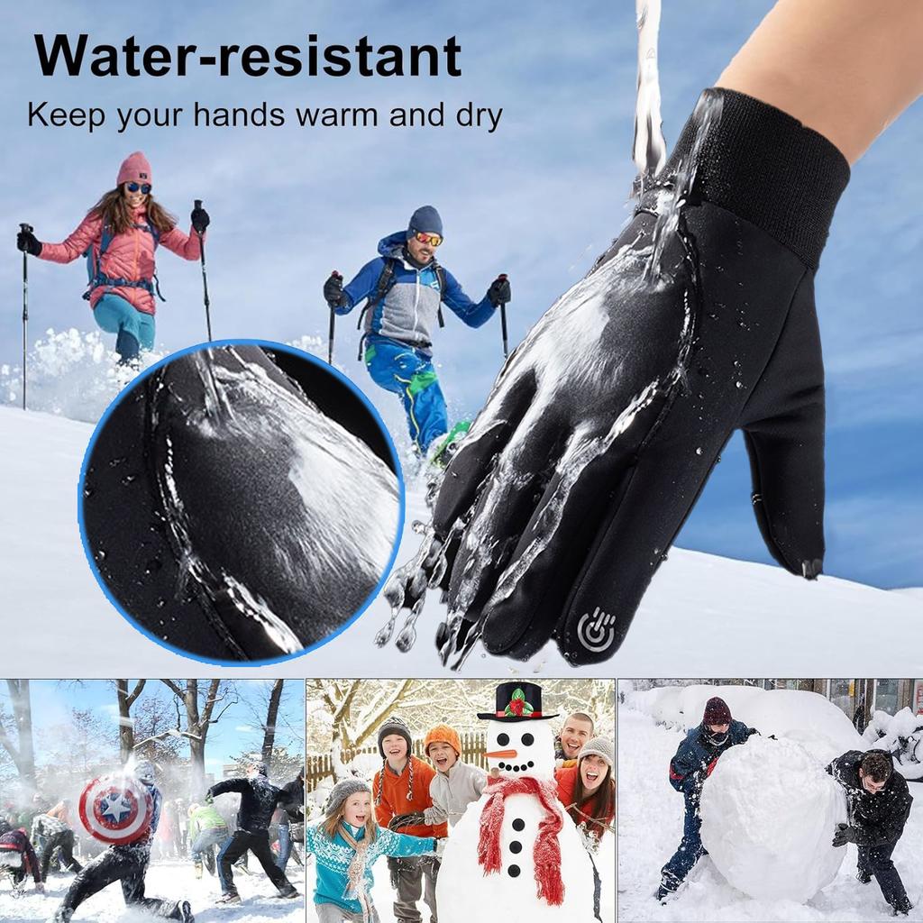 Winter Gloves Waterproof Thermal Touch Screen Thermal Windproof Warm Gloves Cold Weather Running Sports Hiking Ski Gloves