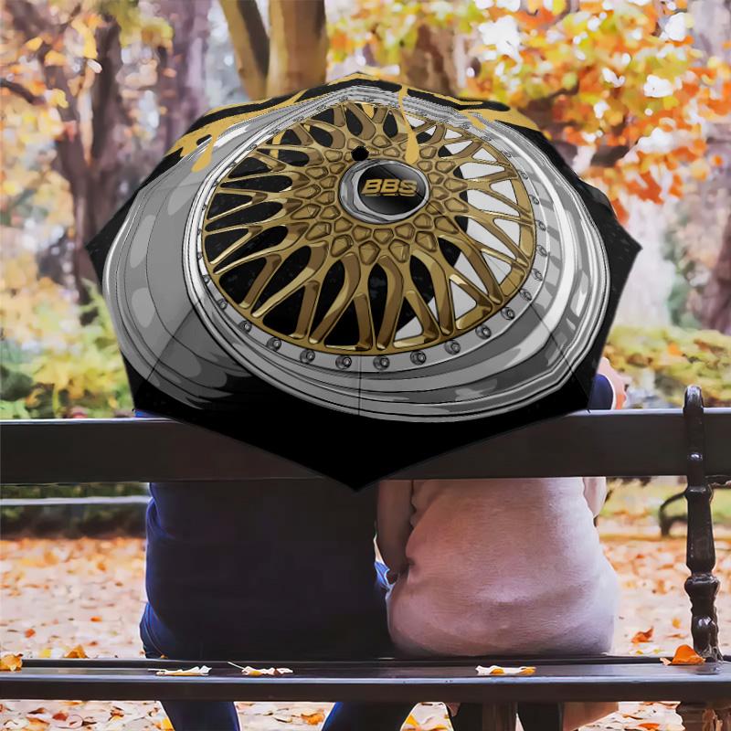 BBS Wheels: Precision Style Folding Umbrella 8 Paraphenoid Bones Suitable for All Seasons Sun Umbrella Outdoor Travel