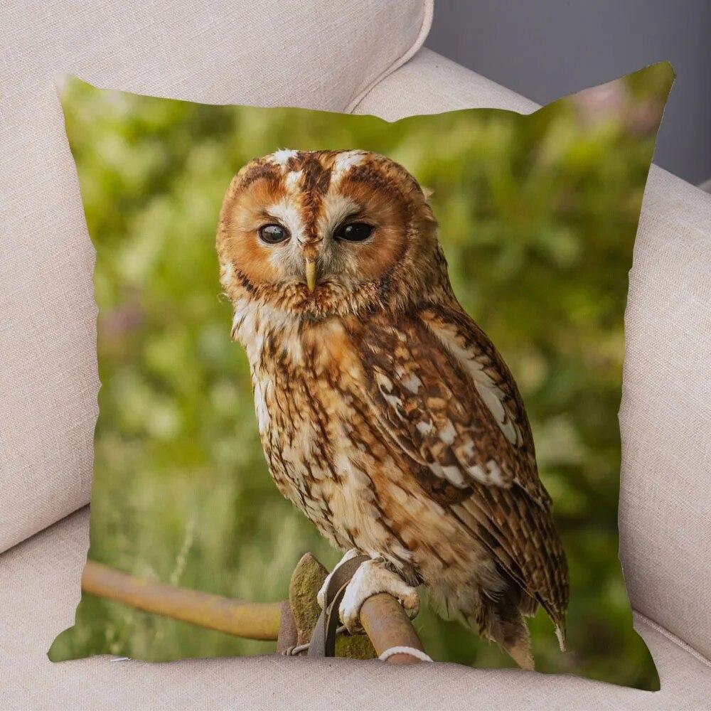 Cute Animal Pillowcase Wild Owl Cushion Cover Decorative Pillowcase Sofa Home Children's Room