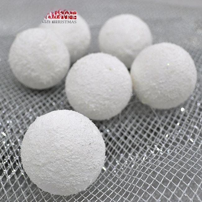White Foam Christmas Snowball Ornaments (4-10cm) for Tree Decoration