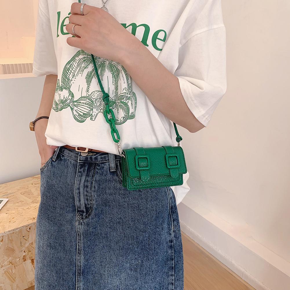 Mini Small Messenger Bag Women Girl Chain Purse PU Leather Brand Designer Handbags Ladies Retro Belt Buckle Crossbody Bags